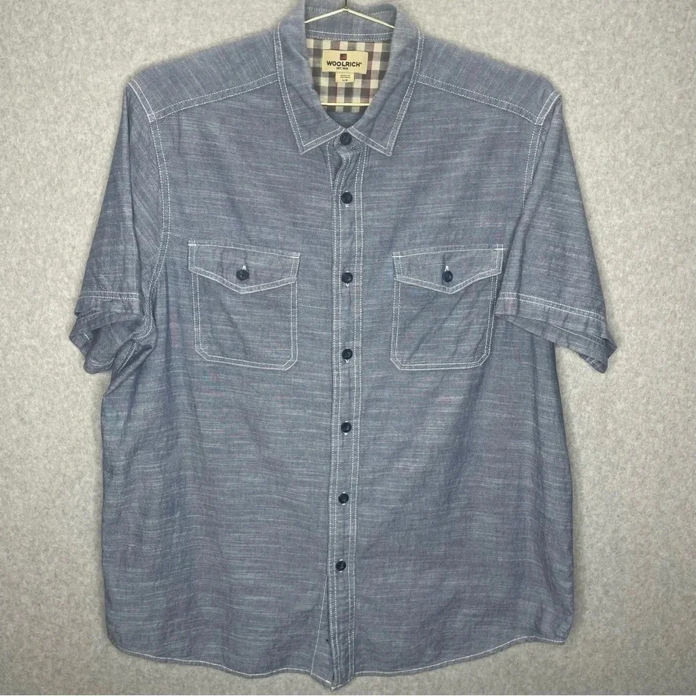 Woolrich Chambray Blue Button Down Shirt